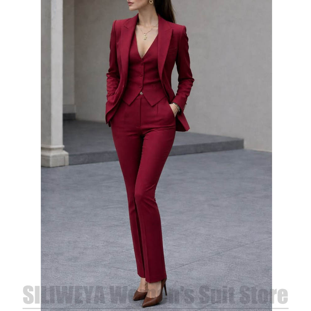 Women'S Office Formal Wear For Ladies - Women 3 Piece Suit Set Blazer
