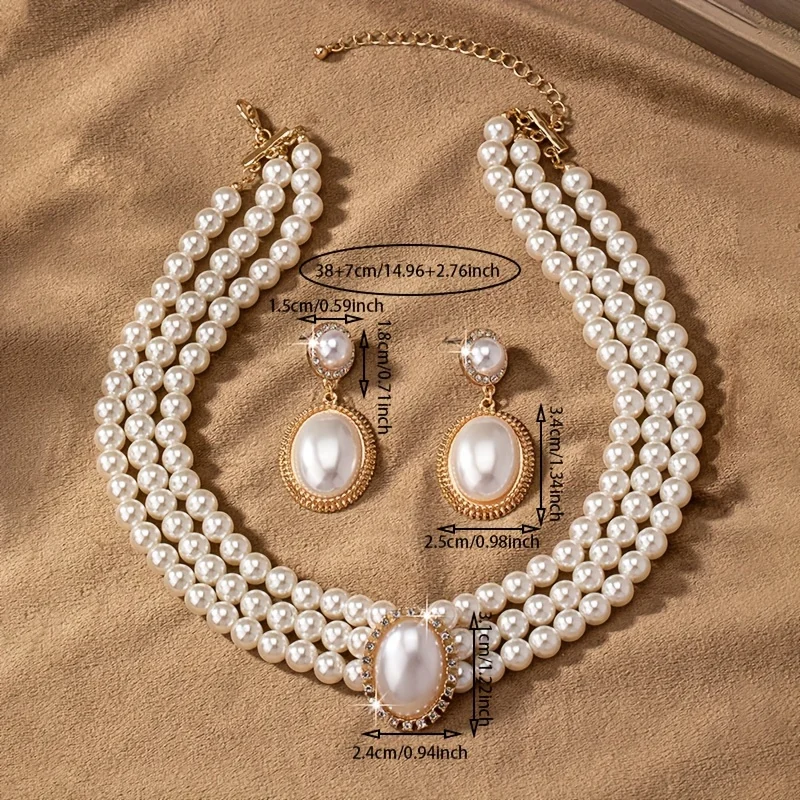 stylish Imitation Pearl neckla - đánh giá và giá Pearl Necklace Set