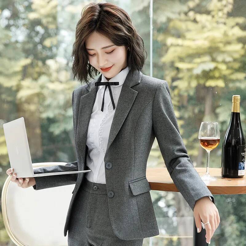 Novelty Gray Formal Blazers an - đánh giá và giá Formal Winter Wear Women Jacket