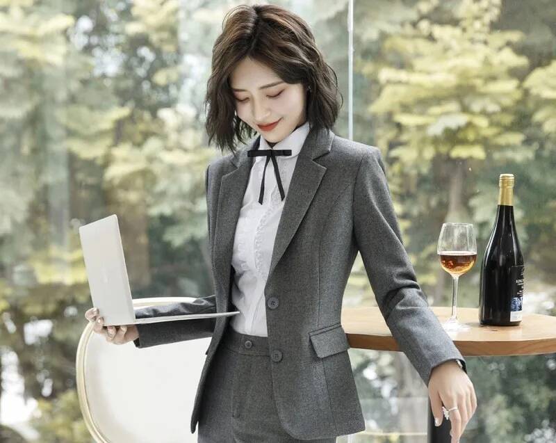 Novelty Gray Formal Blazers an - đánh giá và giá Formal Winter Wear Women Jacket