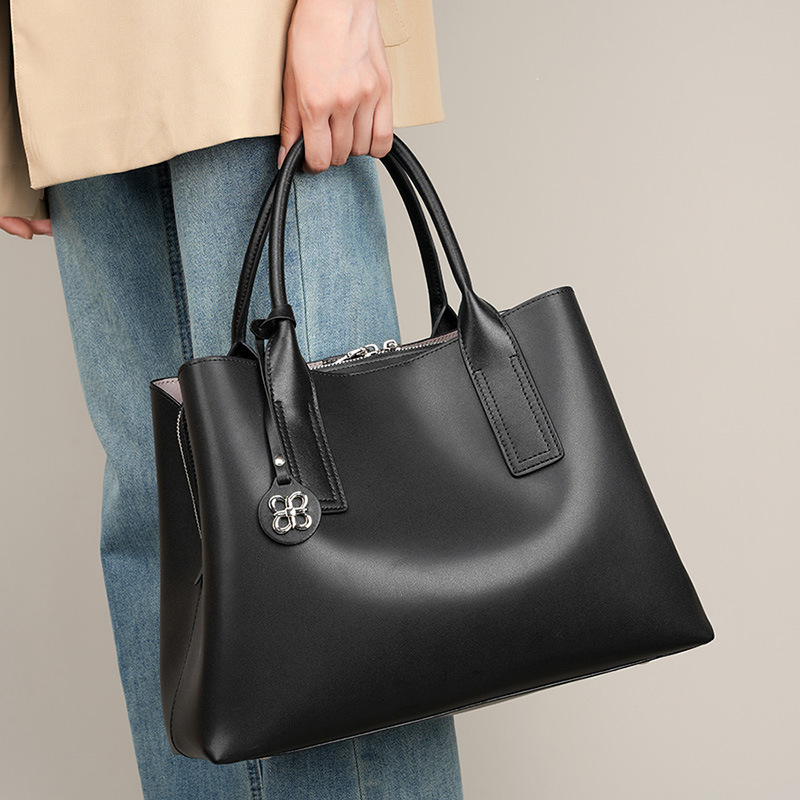 Women Black Genuine Leather St - đánh giá và giá Shoulder Bag Structured