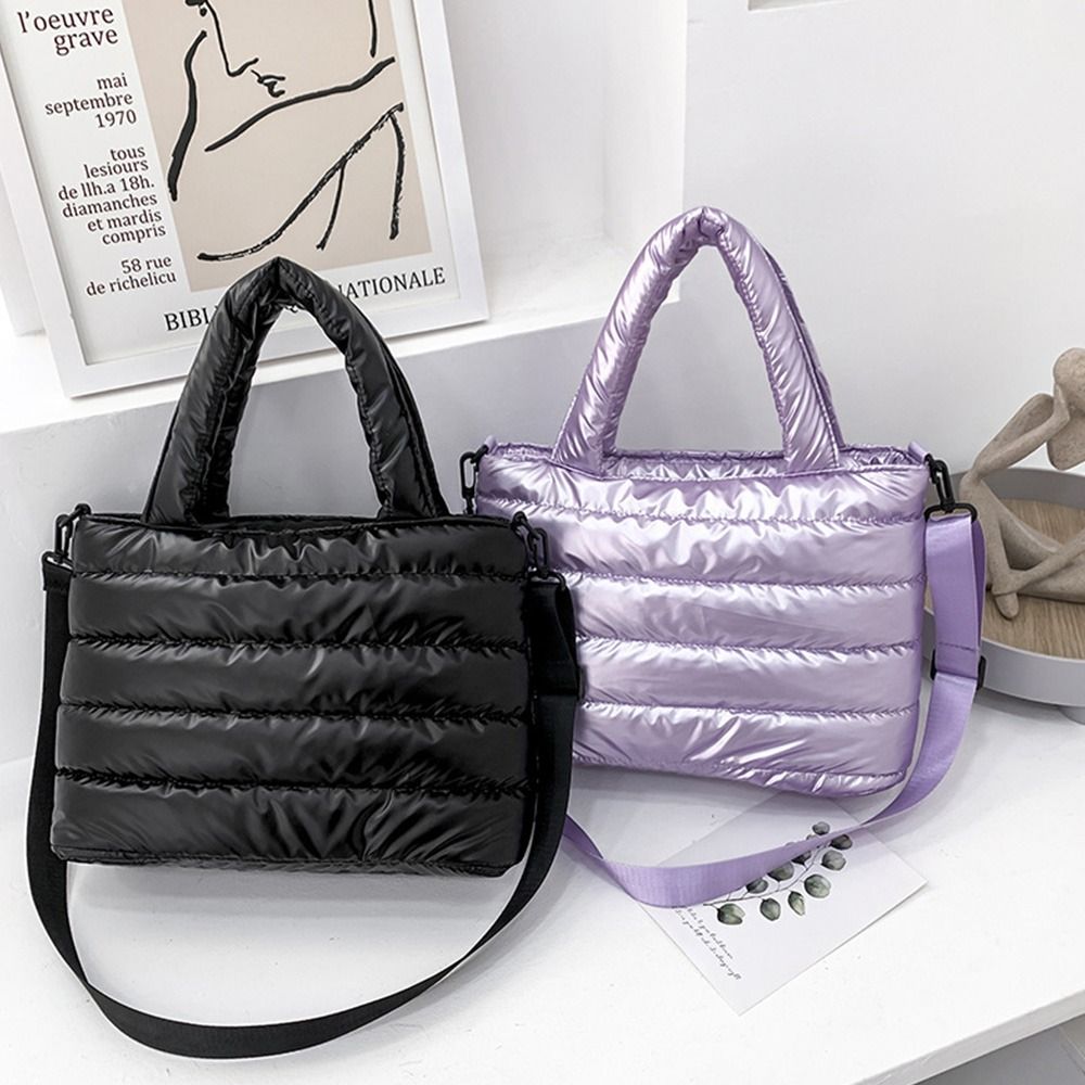 Women Puffer Tote Bag Quilted  - đánh giá và giá Shoulder Bag Structured