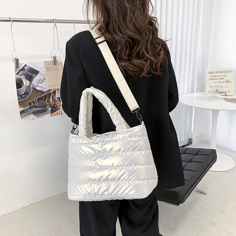 Women Puffer Tote Bag Quilted  - đánh giá và giá Shoulder Bag Structured