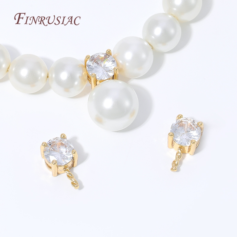 18K Gold Plated CZ Prong Set P - đánh giá và giá Pearl Necklace Set